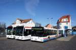 Stadtbus Eisenach: MAN NG sowie Mercedes-Benz Citaro C2 Gelenkbusse der KVG Eisenach, eingesetzt im Stadtverkehr.
