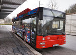 MAN-Bus von DB Frankenbus, am 21.3.2016 an der Haltestelle Coburg Bahnhof/ZOB.