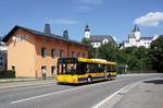 Stadtverkehr Schwarzenberg / Stadtbus Schwarzenberg / Bus Erzgebirge: MAN NL der RVE (Regionalverkehr Erzgebirge GmbH), aufgenommen im Juli 2017 im Stadtgebiet von Schwarzenberg / Erzgebirge.