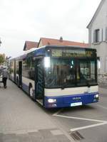 Palatina Bus MAN NG 313 als Schnellbuslinie 580 an der Haltestelle  Schauernheim Mitte  in Dannstadt-Schauernheim (Rhein-Pfalz-Kreis) am 24.3.2017
