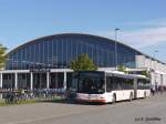 UL-A 9651 (ex-SZ-NT 101) ist der einzige Lion´s City GL bei der RAB und am 30.08.2014 am Messe Eingang West in Friedrichshafen unterwegs.
