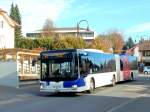 TL - Gelenkbus MAN Lion's City Nr 639 / VD 301'961 der Linie 60 an der Haltestelle “Croisée” in Froideville fährt nach Lausanne Flon - 07.11.2014  