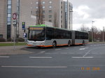 Stadtbus Lion´s City Gelenkbus der Hannoverschen Betriebstriebe, am 11.01.2016. Der Bus stand am 11.01.2016 am Airport Hannover.