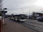 Omnibusunternehmen MAN Lions City mit Göppel Midi Train Anhänger am 03.03.17 in Langenselbold 