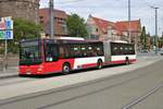 Nürnberger Verkehrs AG MAN Lions City G Wagen 611 am 24.06.18 am Hauptbahnhof