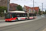 Nürnberger Verkehrs AG MAN Lions City G Wagen 742 am 24.06.18 am Hauptbahnhof