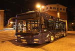 Am Abend des 30.10.2018 stand der MAN Niederflurbus der 3. Generation (Lion's City) Wagen 270 der Rostocker Straßenbahn AG auf dem Gelände der Rostocker Straßenbahn AG.