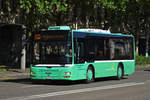 MAN Lions City der Margarethen Bus AG, auf der Linie 46, fährt zur Endstation am badischen Bahnhof.