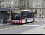 travys - MAN Lion`s City VD 587547 bei den Bushaltestellen vor dem Bahnhof in Yverdon les Bains am 13.02.2021