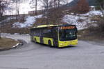MAN Niederflurbus 3. Generation (Lion's City) von Deutschmann (Bus 8, IL-311MW) als Skibus Schlick Sonderfahrt in Fulpmes, Tschaffinis Umgebung. Aufgenommen 7.3.2024.
