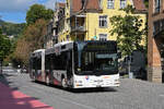 MAN Lions City 166, auf der Linie 2, fährt am 29.09.2025 zur Haltestelle beim Bahnhof Baden.