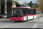 travys - MAN Lion`s City Nr.109 unterwegs vor dem Bahnhof in Yverdon am 29.03.2026
