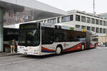MAN Lions City 170, auf der Linie 4, f�hrt am 08.09.2025 zur Haltestelle beim Bahnhof Baden ein.