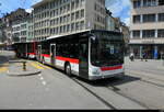 st.gallerbus - MAN Lion`s City  Nr.214 mit Anh�nger unterwegs auf der Linie 4 in der Stadt St.