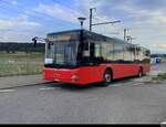 FuniCar - MAN Lion`s City  BE 99306 als Bahnersatz f�r die asm zwischen T�uffelen und L�scherz bei der Haltestelle in L�scherz am 17.08.2026