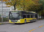 MAN Lions City 148, auf der Linie 3, f�hrt am 09.10.2026 durch die Aarestrasse in Thun.