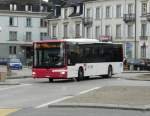 travys - MAN Lion`s City  VD  1418 unterwegs auf der Linie 605 in Yverdon les Bains am 25.04.2012