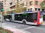 MAN Lion's City 19C, Vectalia Mia, Wagen 842, unterwegs als Linie 3 in der Avenida Federico Soto in Alicante am 20.10.2025.