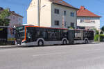 MAN Lions City EfficientHybrid der Linz AG Linien (Bus Nr. 158, L-503UX) als Linie 19 in Linz, Prinz-Eugen-Straße. Aufgenommen 20.6.2025.
