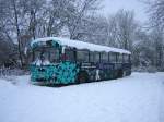 Da stand der Bus nun und war komplett eingeschneit. Das Schnee Chaos Wochenende in Gronau.