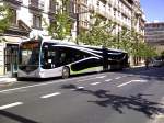 Mercedes-benz CapaCity, Wagen 445, Haltestelle Gran Via, Granada (Spanien), 22.07.2014. Neue Hauptlinie LAC.

