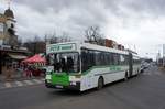 Rumänien / Bus Arad: Mercedes-Benz O 405 G von PITO TRANS S.R.L. ARAD, aufgenommen im März 2017 im Stadtgebiet von Arad.