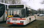 Mercedes O405 N, aufgenommen im Februar 2003 auf dem Parkplatz der Westfalenhallen in Dortmund.