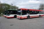 3x Mercedes O530 G Citaro von Zeretzke Reisen und 1x Mercedes O405 N vom Baumeier Omnibusbetrieb.