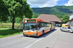 BSU MB 405GN Nr. 56 auf der Linie 1 bei der Endaltestelle Oberdorf Endhalt. Dieser Reserve Wagen kam heute wieder einmal zum Einsatz, 22.06.2013.

