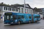 BSU: Mercedes Citaro Gelenkbus mit Vollwerbung auf dem Bahnhofplatz Solothurn am 18.