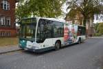 Am 17.10.2014 steht P-AV 902 (Mercedes Benz O530) am Bahnhof Griebnitzsee in Potsdam.