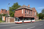 Stadtbus Gotha: Mercedes-Benz Citaro (Wagennummer 150) des Omnibusbetriebes Wolfgang Steinbrück (Lackierung: Krefeld), aufgenommen im Mai 2016 am Zentralen Omnibusbahnhof in Gotha.