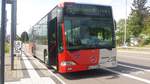 Hier ist der KA HT 631 von Hagro Transbus auf der Buslinie 75 zum Bruchweg in Knielingen unterwegs. Gesichtet am 28.04.2018 in Karlsruhe Knielingen.