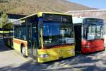 MB Citaro 1 ex BLT mit ex VB Biel Swisstrolley am 13.10.18 bei Rattin Bus in Biel abgestellt.