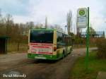 Wagen 532 der VBBr verlsst gerade den Terminus in Neuendorf .