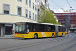 Mercedes Citaro der Post, im Einsatz als Bahnhersatz auf der S1, wendet am Bahnhof SBB.
