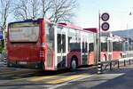 Heckansicht des MB Citaro Facelift CNG 856 von BERNMOBIL am 26.2.22 auf der Kornhausstrasse.