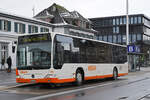 Mercedes Citaro 79, auf der Linie 3, bedient am 18.01.2023 die Haltestelle beim Bahnhof Solothurn.