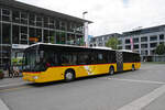 Mercedes Citaro 13 der Post, auf der Bahnersatzlinie nach Meiringen, wartet am 02.09.2024 an der Endstation beim Bahnhof Interlaken Ost.