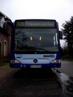 Frontansicht des SWEG Stadtbus Wiesloch-Walldorf am 07.12.11 