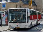 (VE 2046) Mercedes Benz Citaro des Busunternehmens Ecker aus Steinsel wird nach kurzem Halt am Bahnhof seinen Weg durch die Strassen der Stadt Luxemburg fortsetzen.