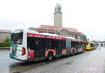 Mercedes Benz Citaro G der ViP -Verkehrsbetrieb Potsdam, Wagen '988' auf der Linie 638 in Berlin -Spandau /Rathaus im Juni 2018.