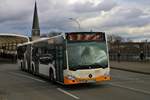 Mainzer Mobilität Mercedes Benz Citaro 2 G Wagen 960 am 18.01.20 auf der Theodor Heuss Brücke die zur Zeit für Autos gesperrt ist
