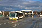 Mainzer Mobilität Mercedes Benz Citaro 2 G Wagen 959 am 18.01.20 auf der Theodor Heuss Brücke die zur Zeit für Autos gesperrt ist