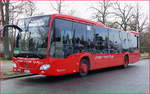 Mercedes -Benz Citaro C2 von urb -unser roter Bus GmbH, als Messe Shuttle zur (IGW) Grüne Woche in Berlin -Olympiastadion, Januar 2020.