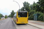 Heckpartie des Mercedes-Benz Citaro C2 G der BVG der Linie X7 zum BER Terminal 1 und 2 am 02. Juli 2021 in Berlin Rudow.
