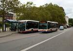 ESWE Verkehr Mercedes Benz eCitaro Wagen 155 und Citaro 2 Wagen 26 am 17.08.21 in Wiesbaden