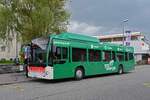 Mercedes Citaro 25 mit der Werbung für gazenergie.ch, auf der Linie 24, bedient die Haltestelle beim Bahnhof Grenchen Süd.