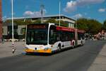 Mainzer Mobilität Mercedes Benz Citaro G Wagen 904 am 16.08.22 am Höfchen in der Innenstadt