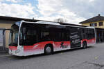 Mercedes Citaro 20, auf der Linie 25, bedient am 26.04.2022 die Haltestelle beim Bahnhof Grenchen Süd.
